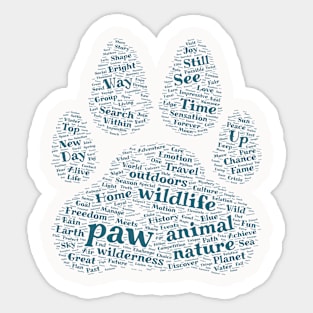 Paw Animal Silhouette Shape Text Word Cloud Sticker